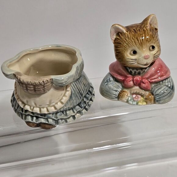Otagiri Mr. & Mrs. Whiskers Creamer Sugar Set Cats Kitten Anthropomorphic couple - Picture 4 of 9